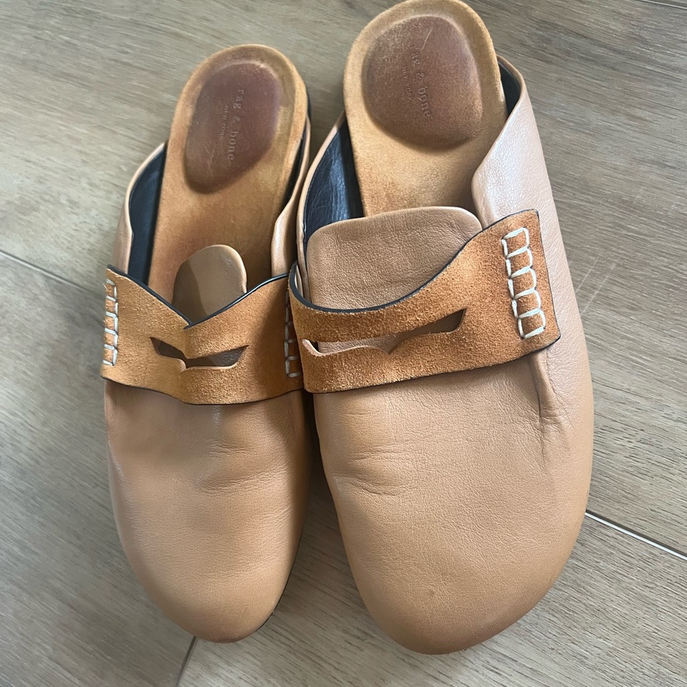 Rag & Bone Ansley Loafer Mule in Cinnamon Leather size 37.5 (US 7.5) - Picture 4 of 10